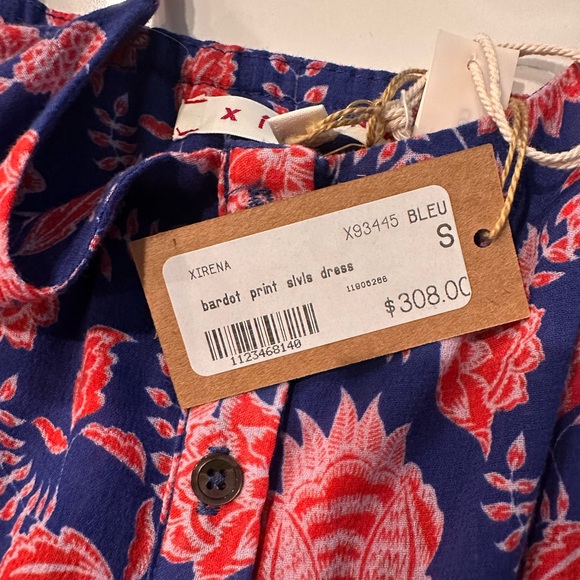 NWT XiRENA Vibrant Bardot Bleu Fleur Floral Midi Dress (Size Small) - Picture 11 of 14